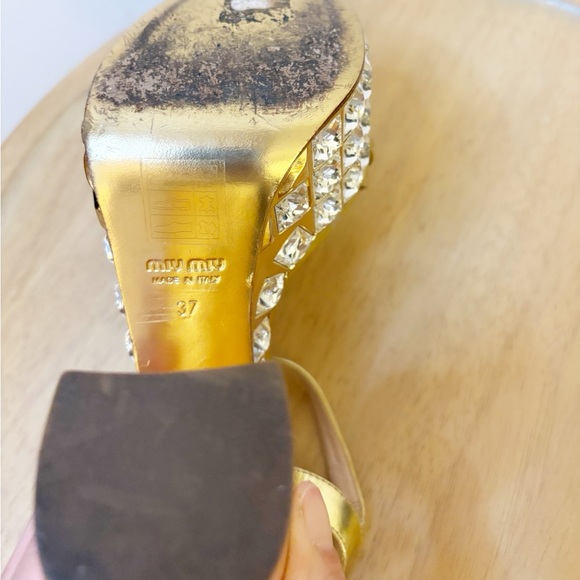 Miu Miu Mirror Embellished Crystal Platform Heel - Picture 13 of 13